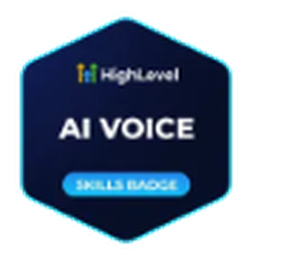 Official HighLevel AI Voice certification badge