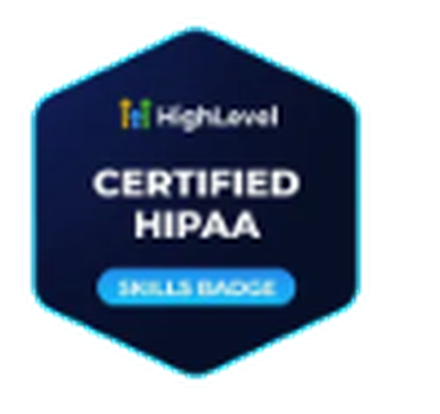 Official HighLevel HIPAA Compliance certification badge